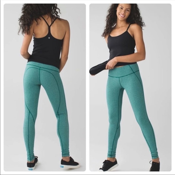 lululemon athletica Pants - Lululemon Wunder Under Wee Stripe Heathered Menthol Size 6